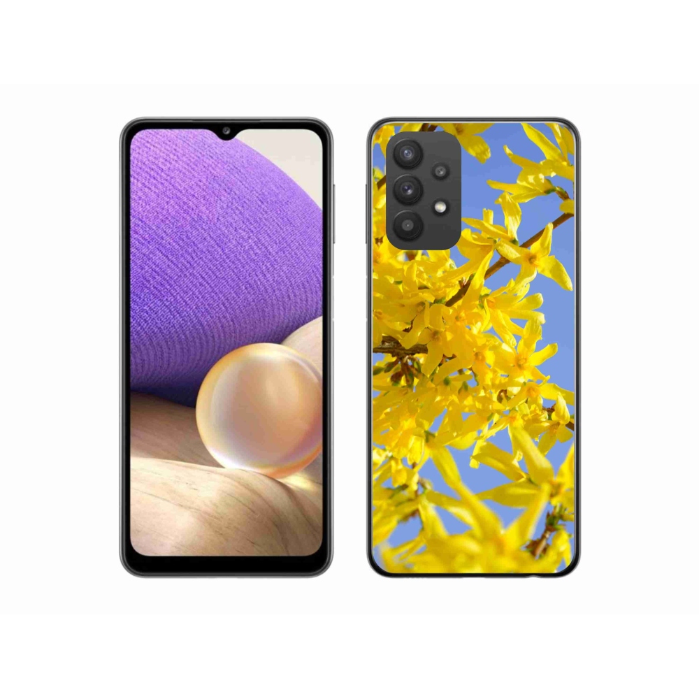 Gél védőhuzat mmCase Samsung Galaxy A32 5G - sárga virágok