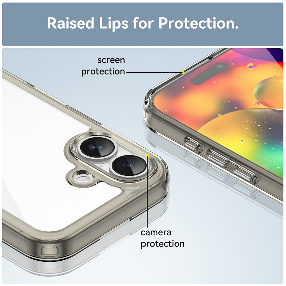 Gél tok fix hátlappal iPhone 17 készülékhez - szürke