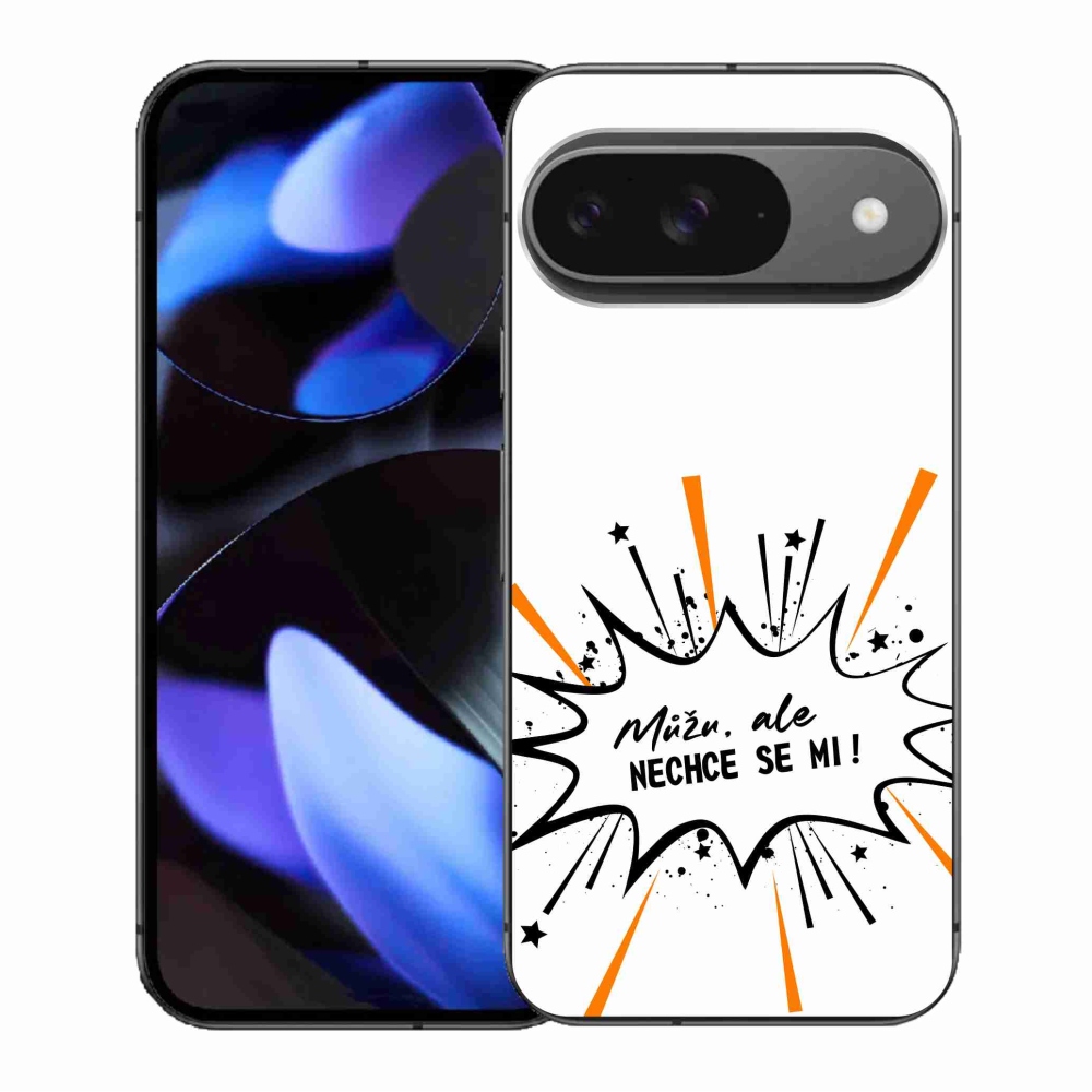 Gél borítás mmCase a Google Pixel 9/9 Pro számára - vicces szöveg 11 fehér háttér