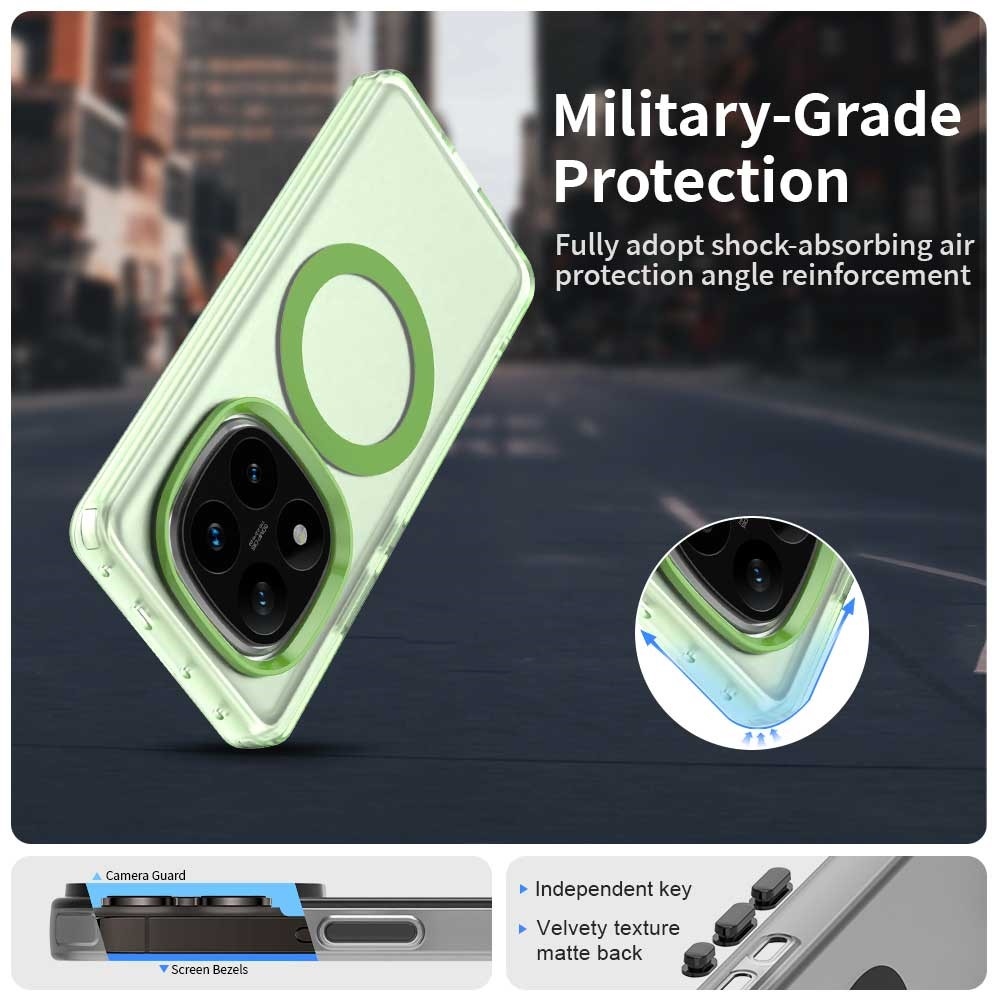 Candy zselés tok MagSafe-val a Xiaomi Redmi Note 14 Pro-ra - zöld