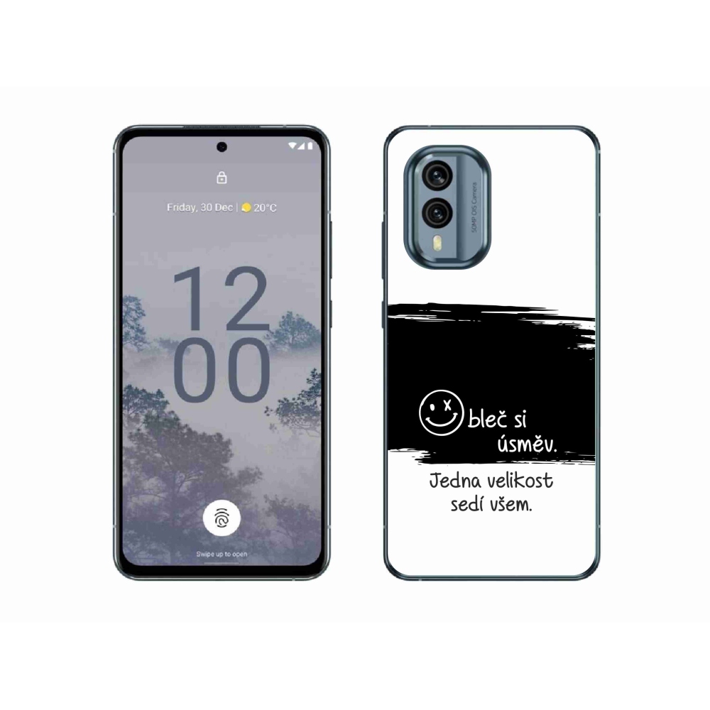 Zselés borító mmCase a Nokia X30 5G készülékhez - vicces szöveg 8 fekete és fehér háttérrel