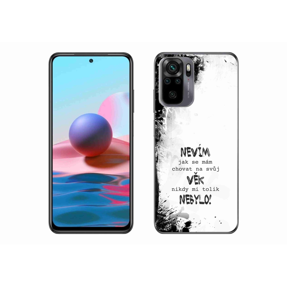 Gél borító mmCase a Xiaomi Redmi Note 10 4G-hez - vicces szöveg 14 fehér háttérrel