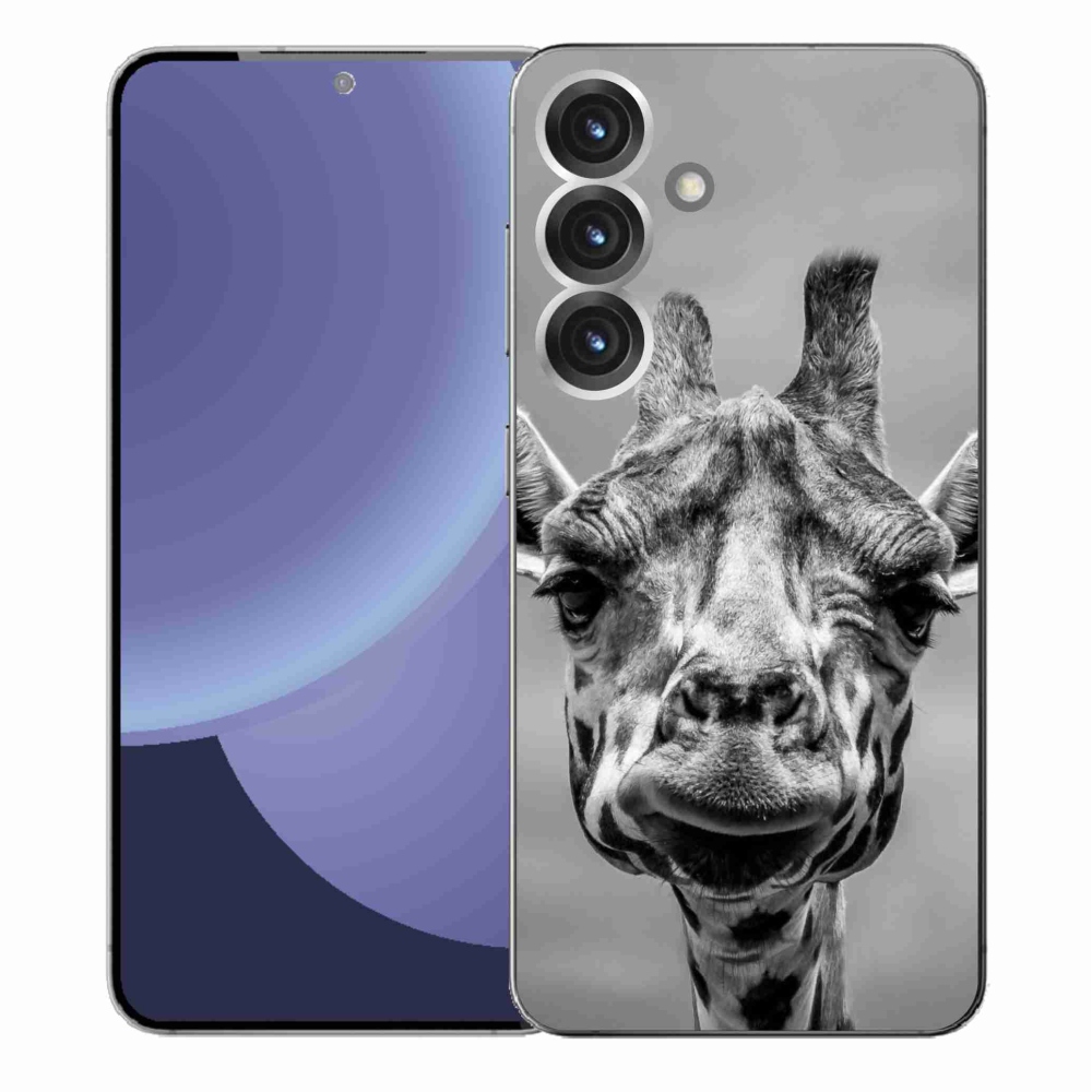 Zselés borítás mmCase Samsung Galaxy S25+ - fekete-fehér zsiráfhoz