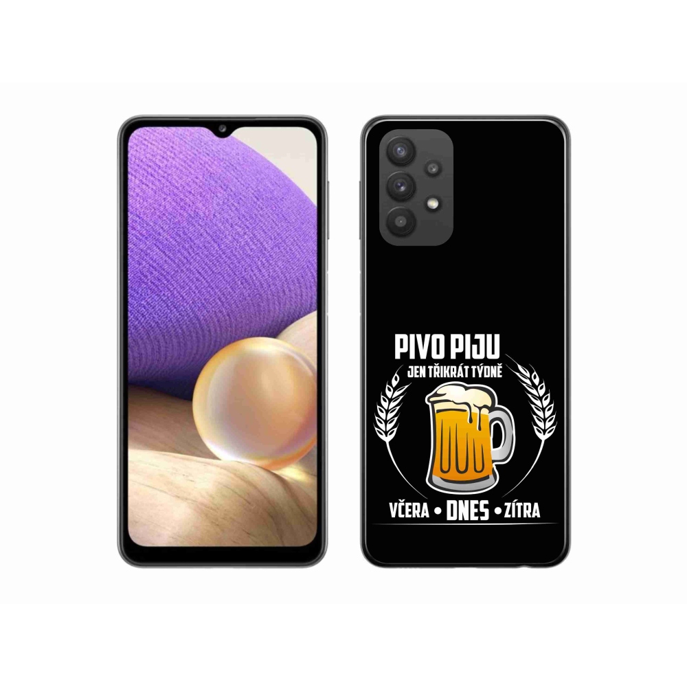 Gél borítás mmCase Samsung Galaxy A32 5G - sör motívum fekete háttérrel
