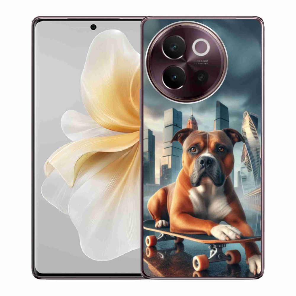 Gél borítás mmCase a Vivo V40 Lite 5G-hez - kutya gördeszkán