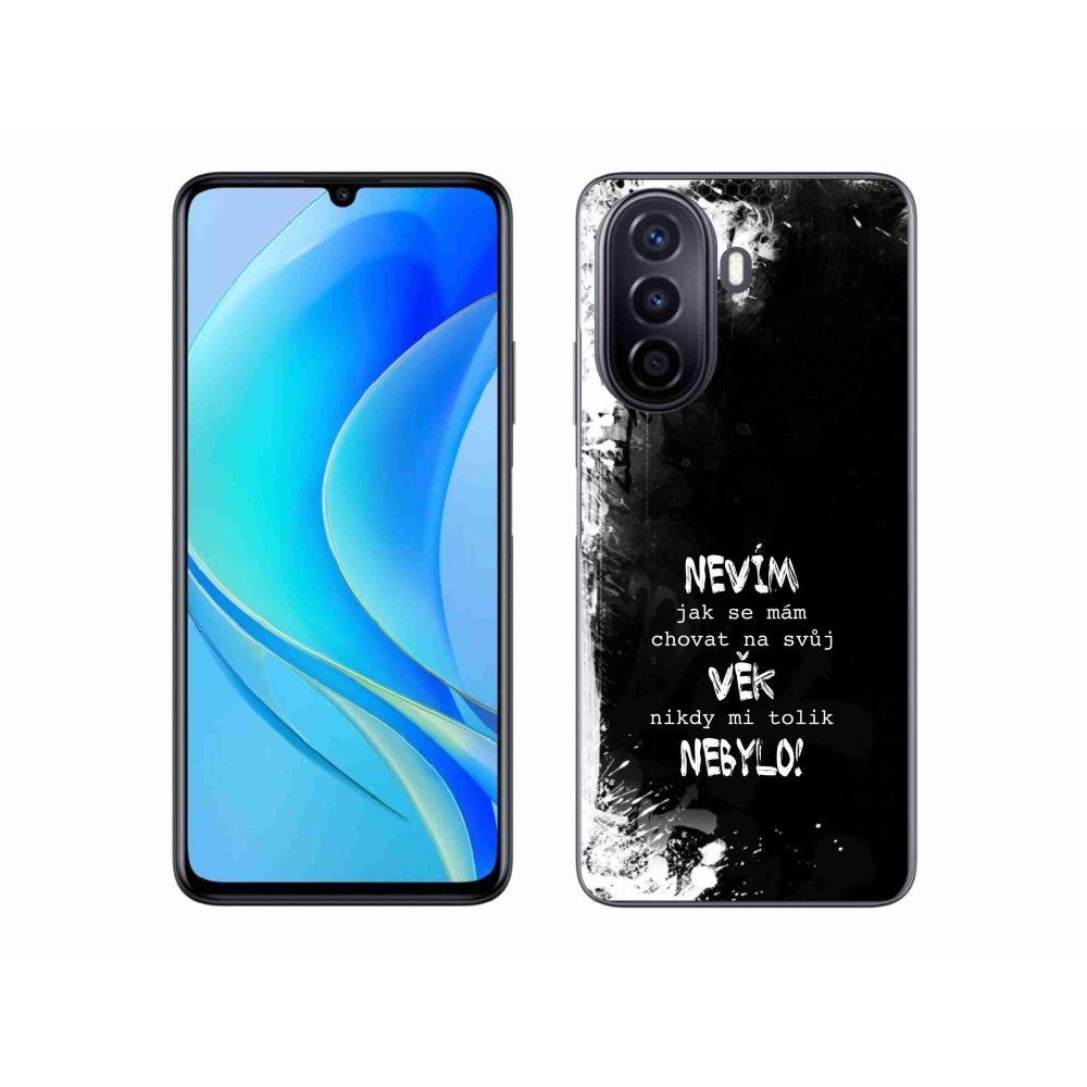Gél borító mmCase a Huawei Nova Y70 készülékhez - vicces szöveg 14 fekete háttér