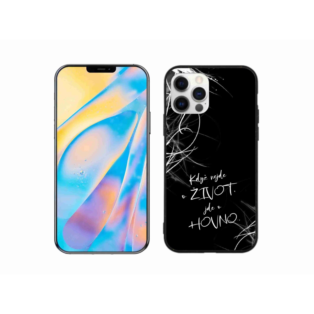 Gél borító mmCase iPhone 12 készülékhez - vicces szöveg 16 fekete háttér