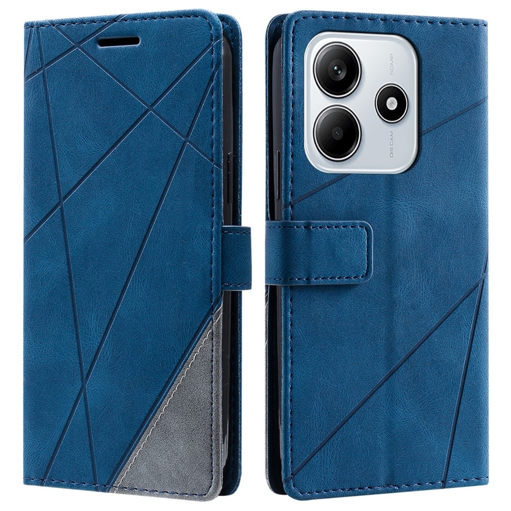 Vonalas könyv tok Xiaomi Redmi Note 14 5G - kék