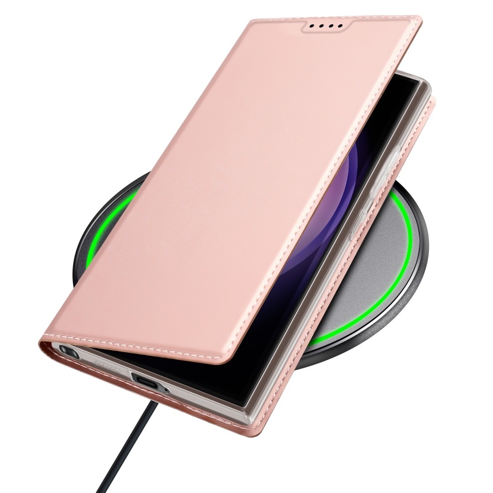 DUX könyvtáska Samsung Galaxy S24 Ultra készülékhez - rózsaarany