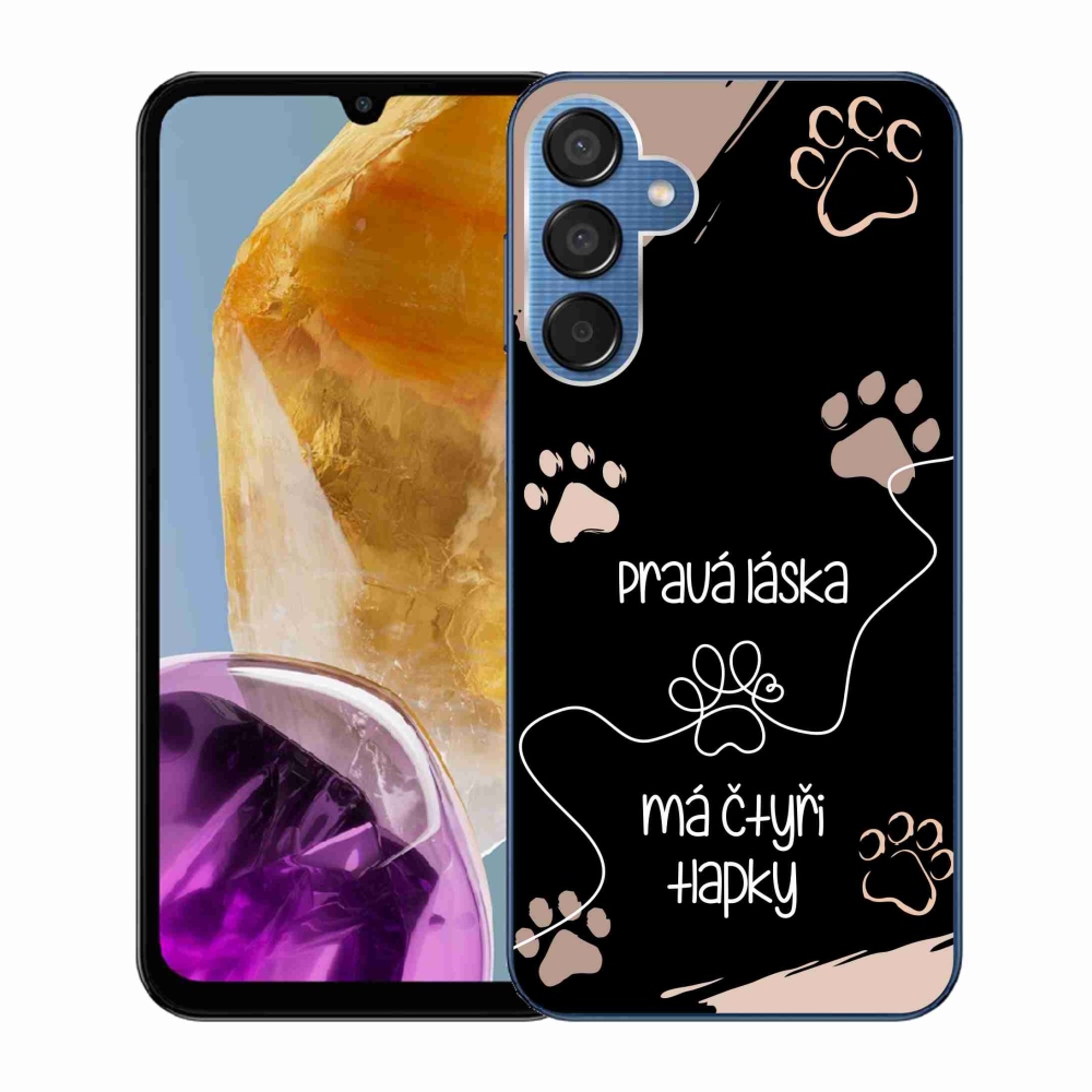 Gél borítás mmCase Samsung Galaxy M15 5G - kutya motívum 1 fekete háttér