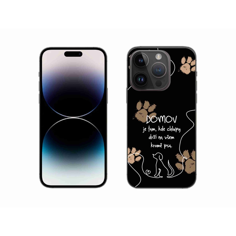 Gél borítás mmCase iPhone 14 Pro 6.1 készülékhez - kutya motívum fekete háttérrel