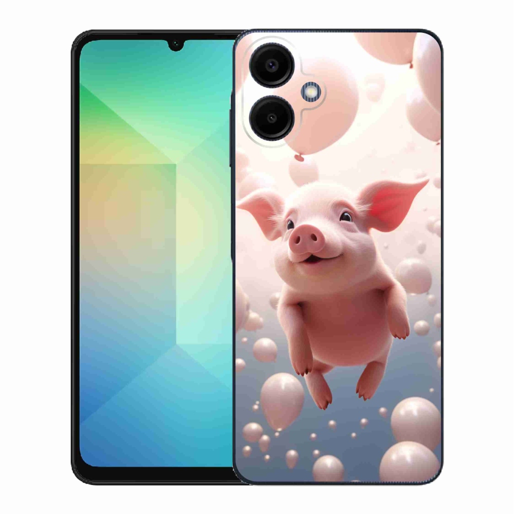 Gél borítás mmCase Samsung Galaxy A06 4G - malac lufikkal - Samsung Galaxy A06 4G - malac lufikkal
