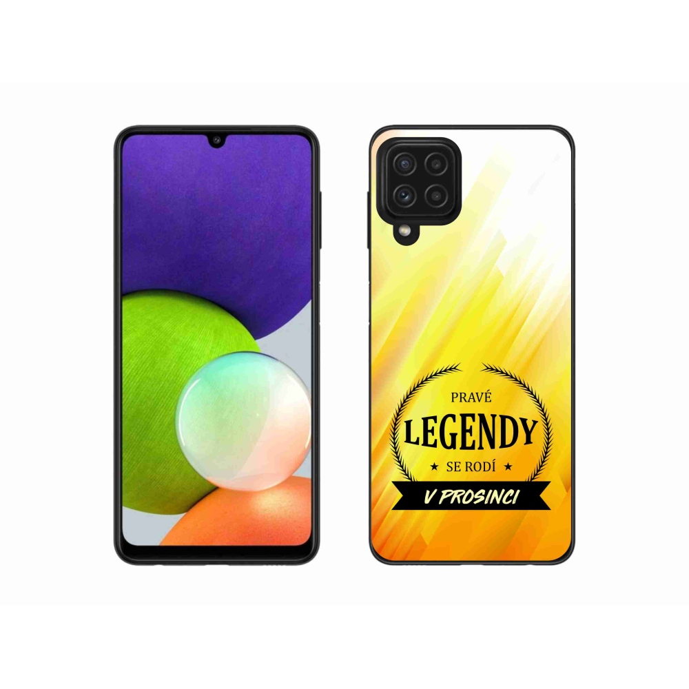 Gél borítás mmCase Samsung Galaxy A22 4G - December legendái sárga háttérrel
