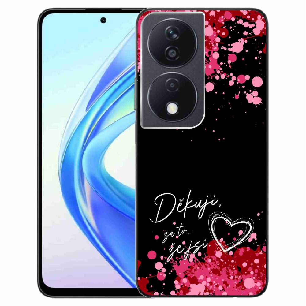 Gél borító mmCase a Honor X7b/Honor 90 Smart készülékhez - text in love 2 fekete háttérrel