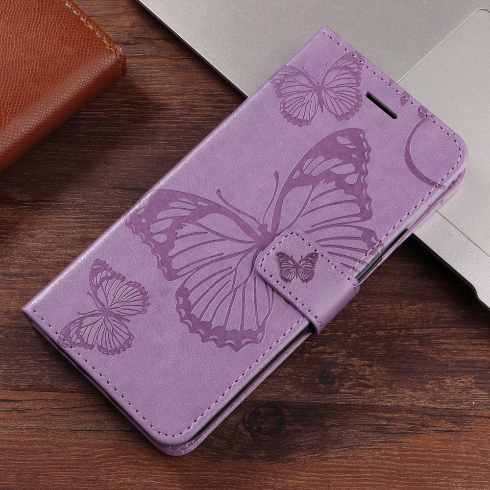 Nagy pillangó könyv tok a Xiaomi Poco F7 5G-hez - lila