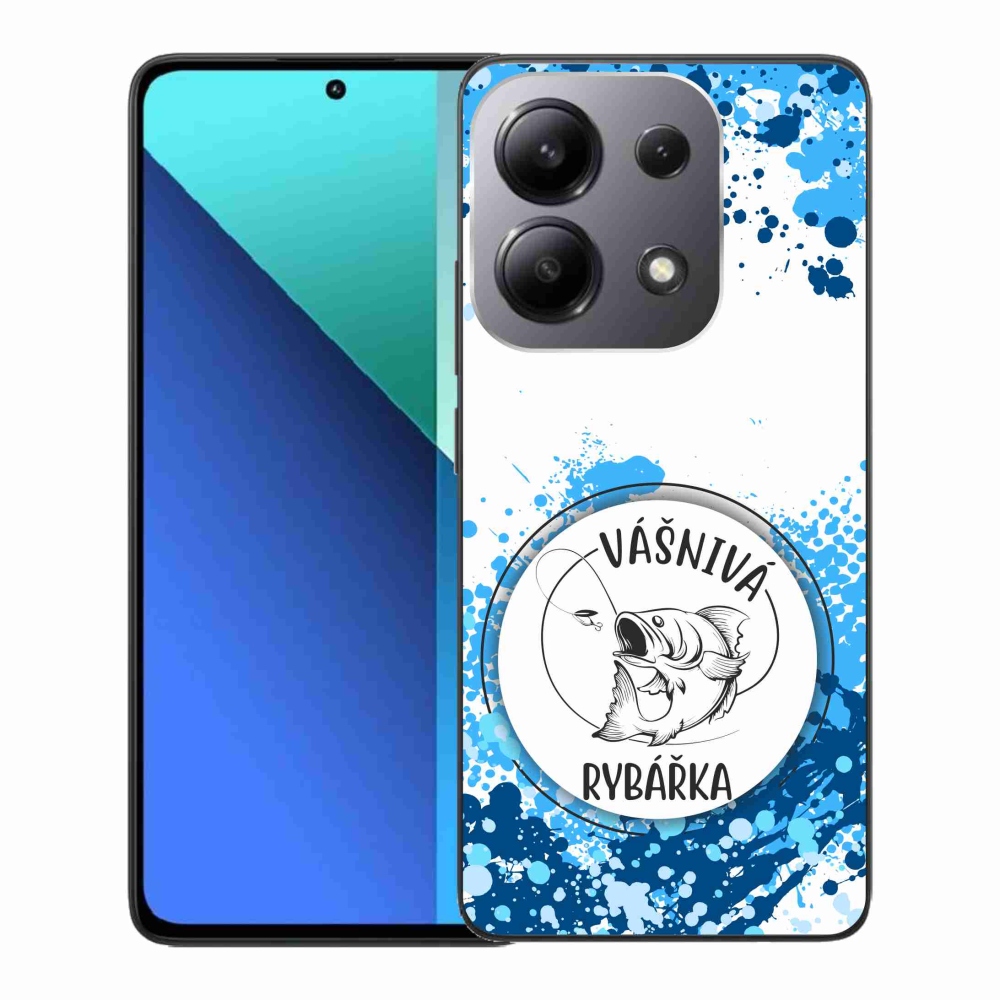 Gél borító mmCase a Xiaomi Redmi Note 13-hoz - szenvedélyes halász fehér háttérrel
