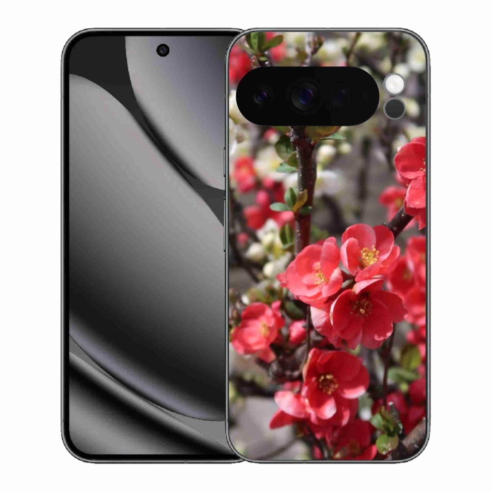 Zselés borítás mmCase a Google Pixel 10 Pro XL-hez - piros virágok