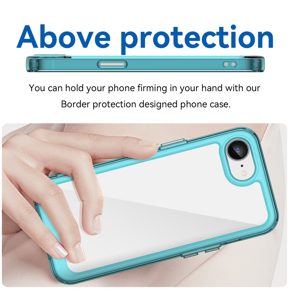 Gél tok fix hátlappal iPhone 16e készülékhez - világoskék