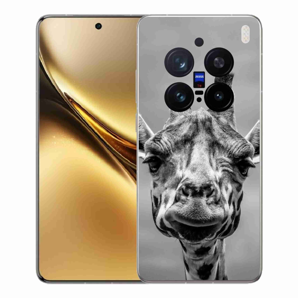 Zselés borítás mmCase a Vivo X200 Pro 5G készülékhez - fekete-fehér zsiráf