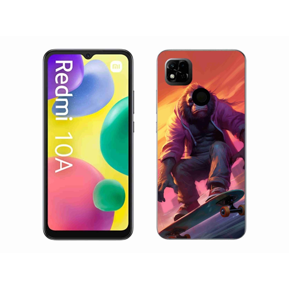 Gél borítás mmCase a Xiaomi Redmi 10A számára - gorilla a gördeszkán