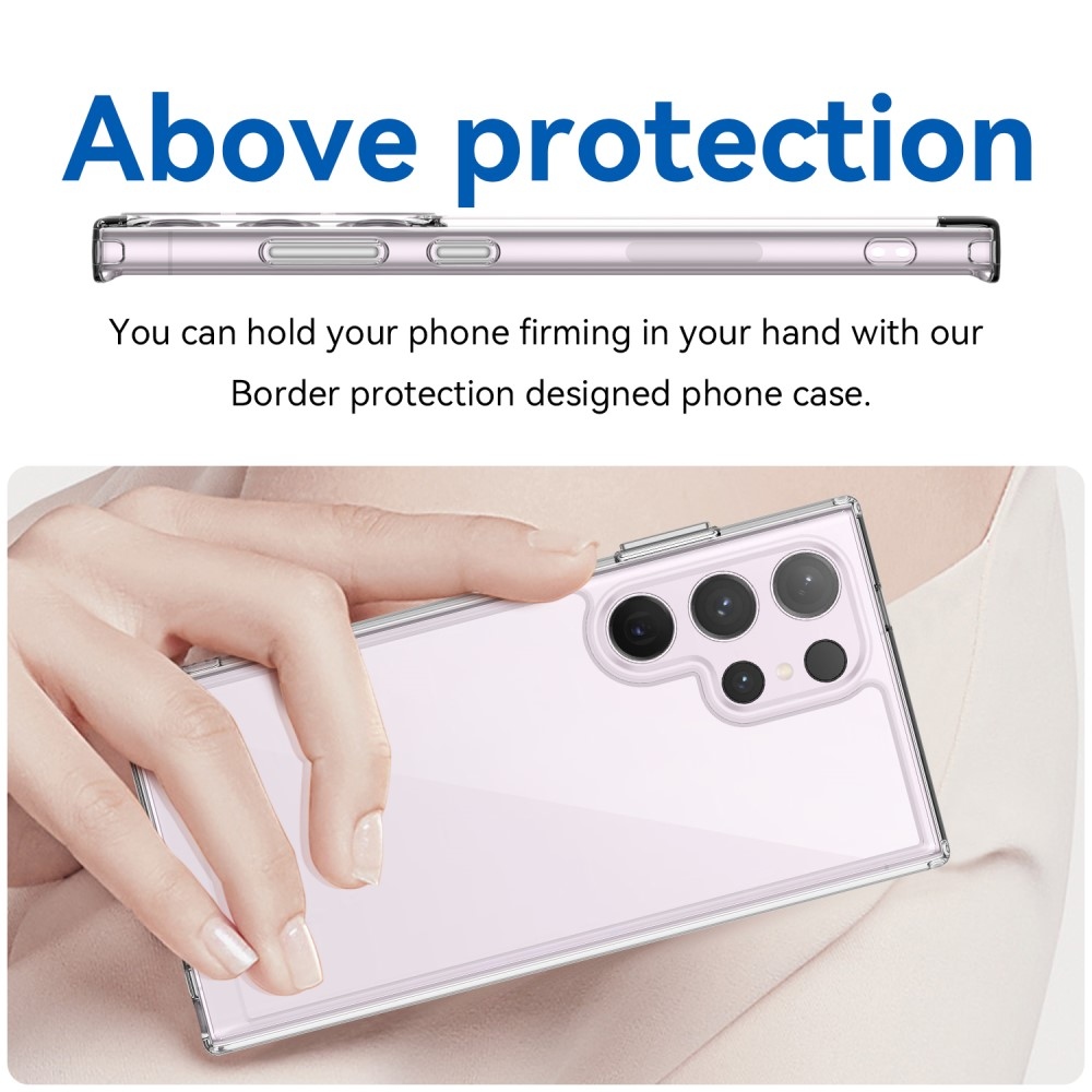 Gél tok kemény hátlappal Samsung Galaxy S24 Ultra készülékhez - átlátszó