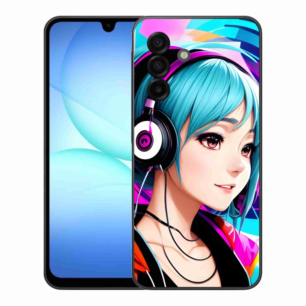 Gél borítás mmCase Samsung Galaxy A17 5G - lány fejhallgatóval