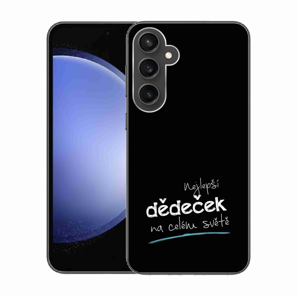 Gél borító mmCase Samsung Galaxy S23 FE - a legjobb nagypapa 3 fekete háttérrel