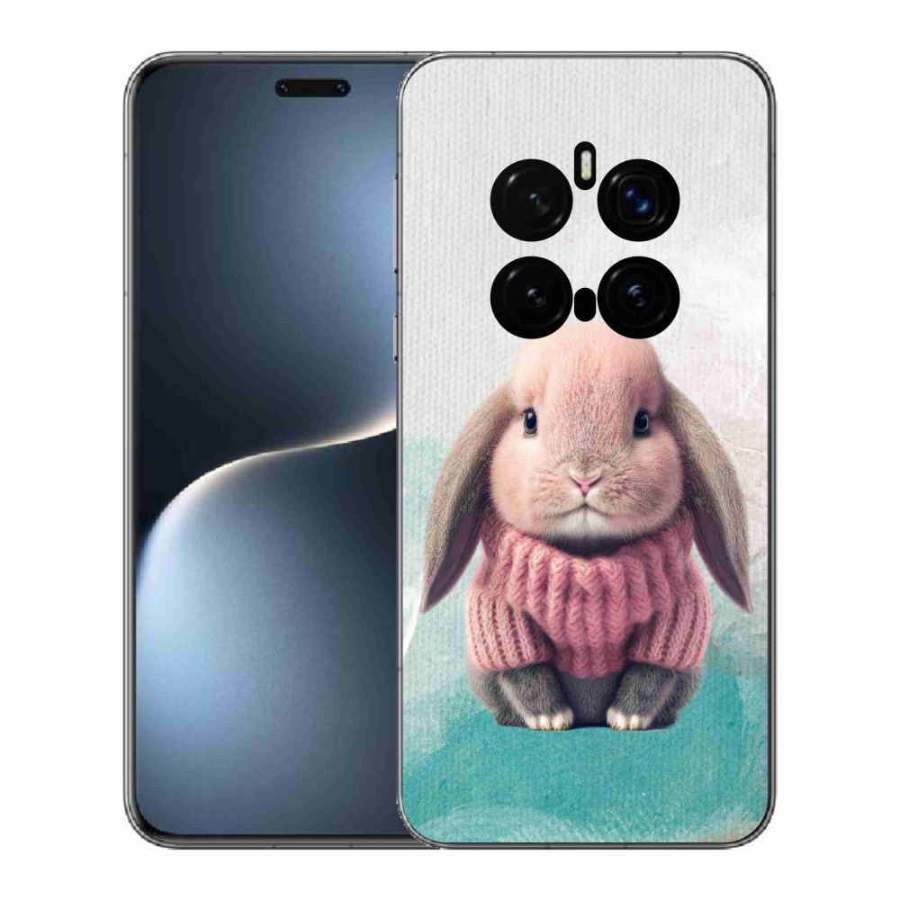 Zselés borítás mmCase a Honor Magic 7 Pro 5G számára - nyúl pulóverben