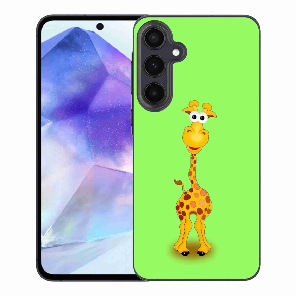 Zselés borítás mmCase Samsung Galaxy A55 5G - rajzfilm zsiráfhoz