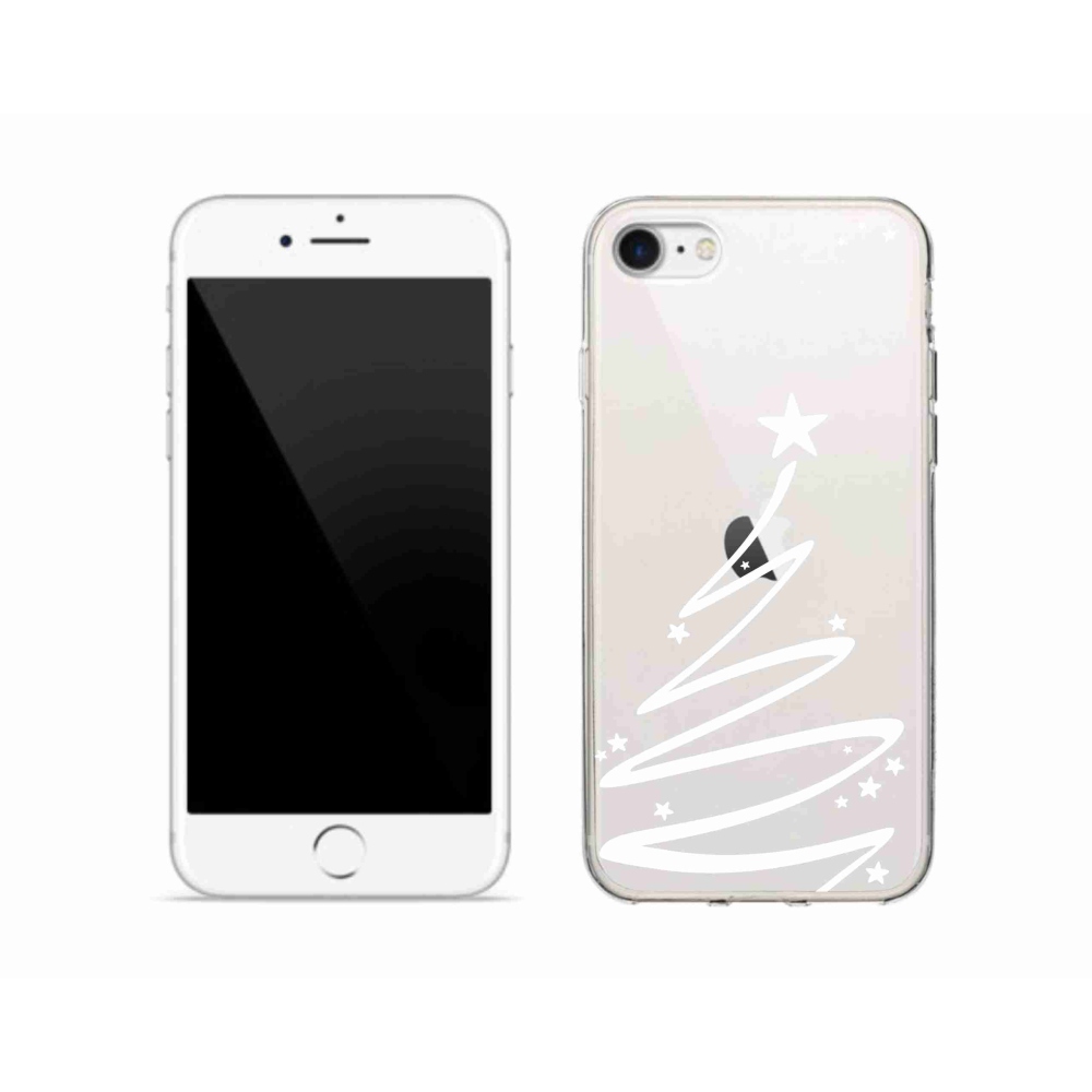 Zselés borítás mmCase iPhone SE (2020) készülékhez - fehér fa átlátszó háttéren