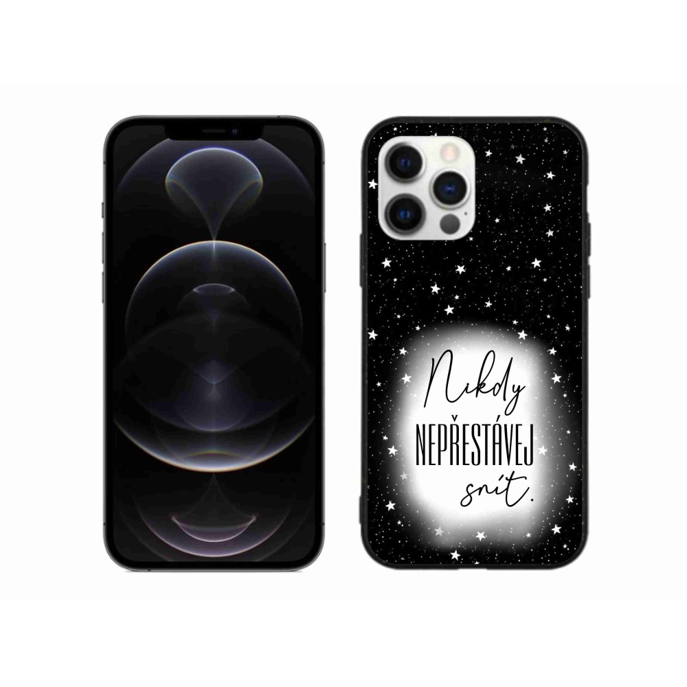 Gél borítás mmCase iPhone 12 Pro Max készülékhez - Quote 1 fehér és fekete háttér