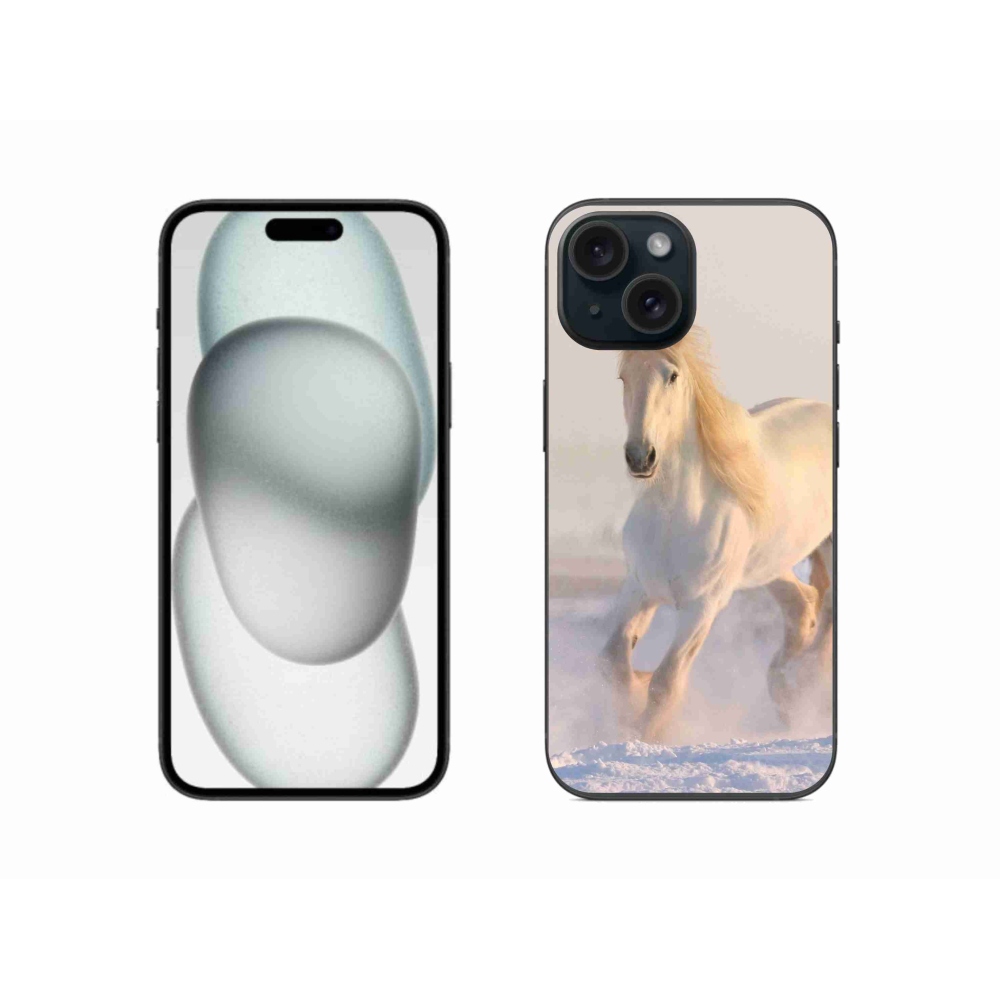 Gél tok mmCase iPhone 15 készülékhez - ló a hóban