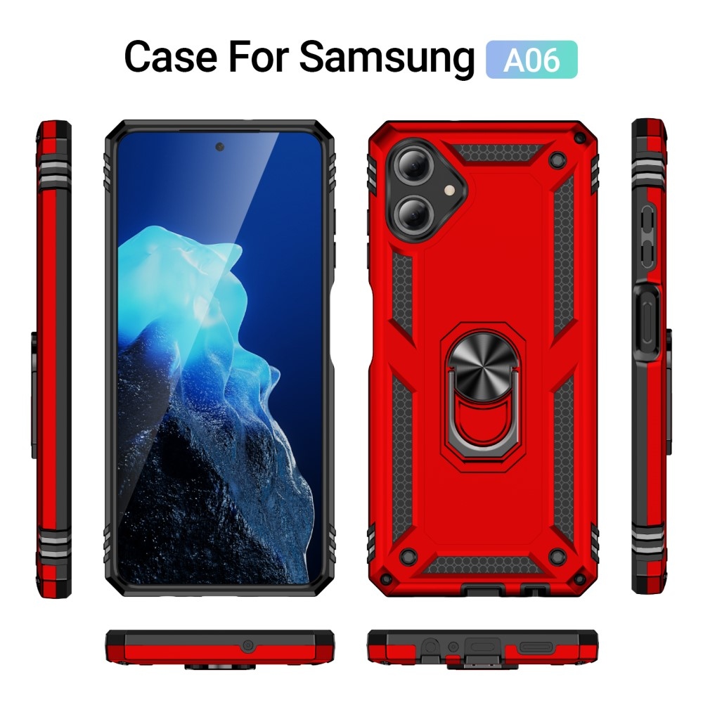 Gyűrűk tartós borítója Samsung Galaxy A06 4G készülékhez - piros
