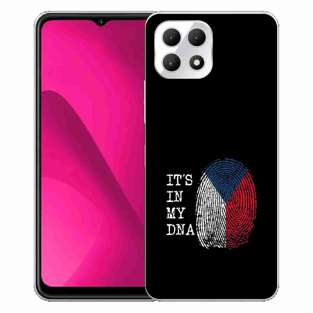 Zselés borítás mmCase a T-Mobile T Phone 2 készülékhez - zászlós ujjlenyomat fekete háttérrel