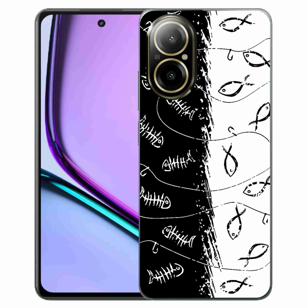 Zselés borító mmCase a Realme C67 készülékhez - csontvázak és halak