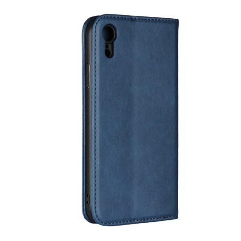 Fal PU bőr tok iPhone XR készülékhez - kék