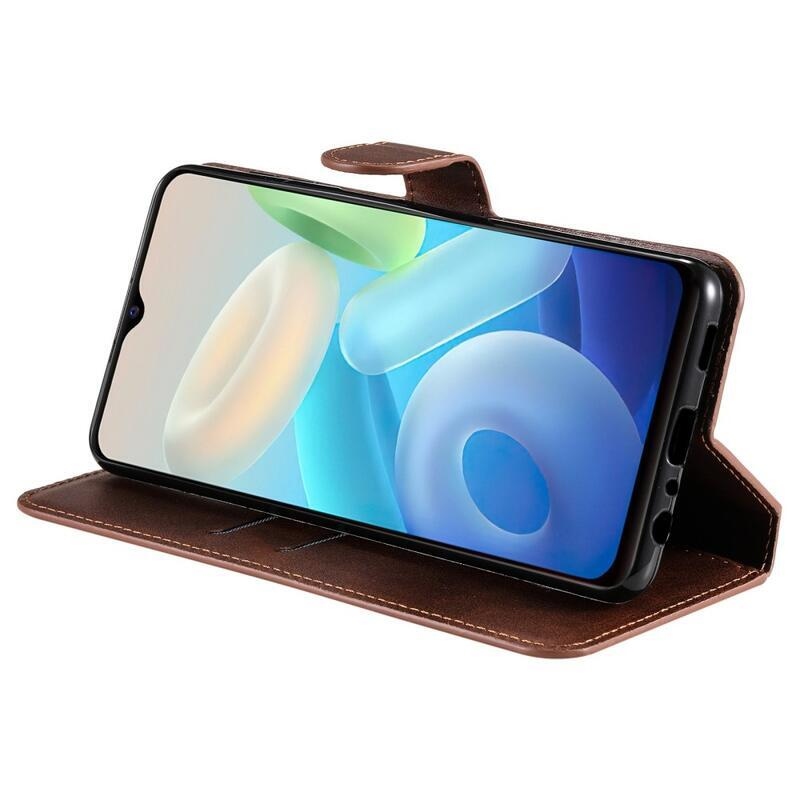 Tárca pénztárca tok Vivo Y55 5G-hez - barna