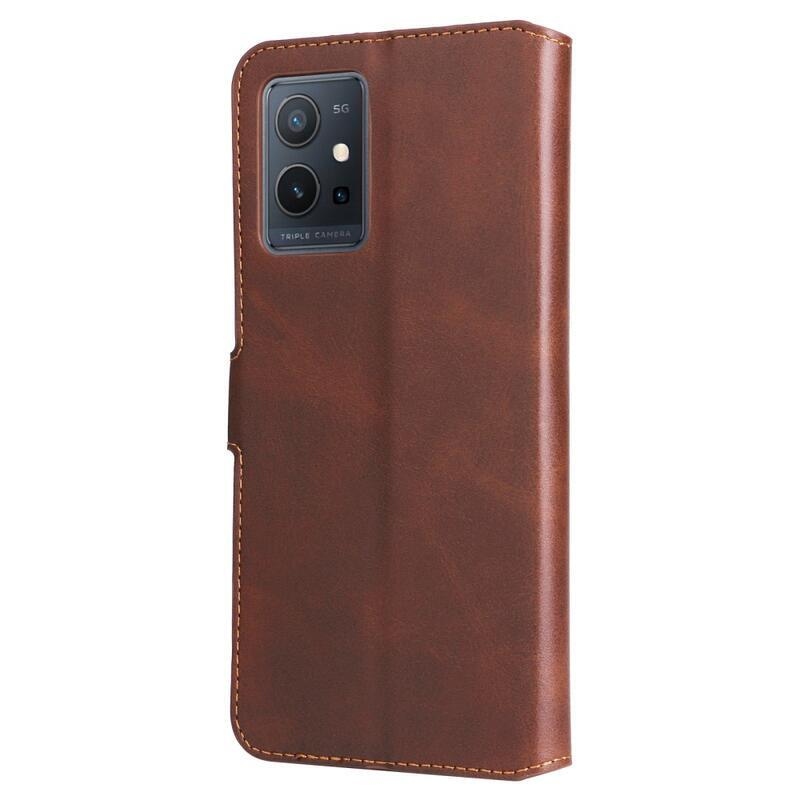 Tárca pénztárca tok Vivo Y55 5G-hez - barna