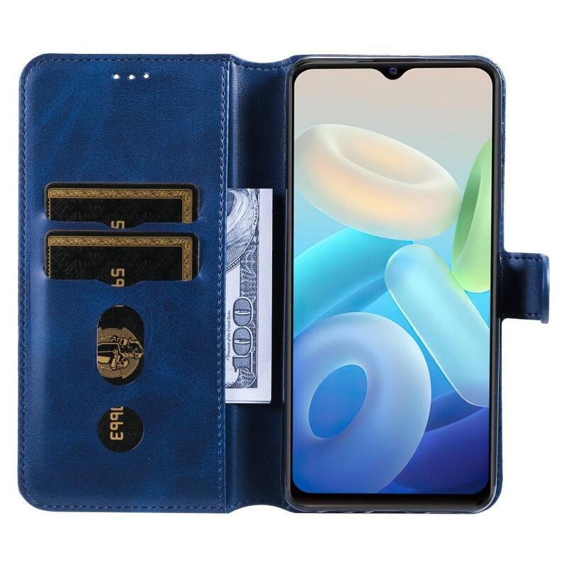 Tárca pénztárca tok Vivo Y55 5G-hez - kék