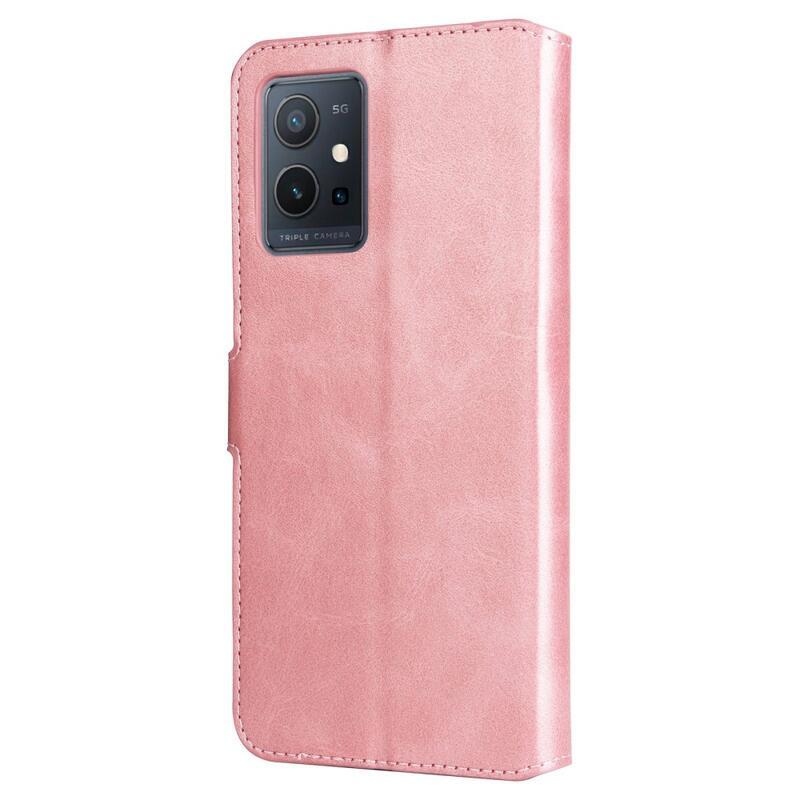 Tárca pénztárca tok Vivo Y55 5G - rózsa arany
