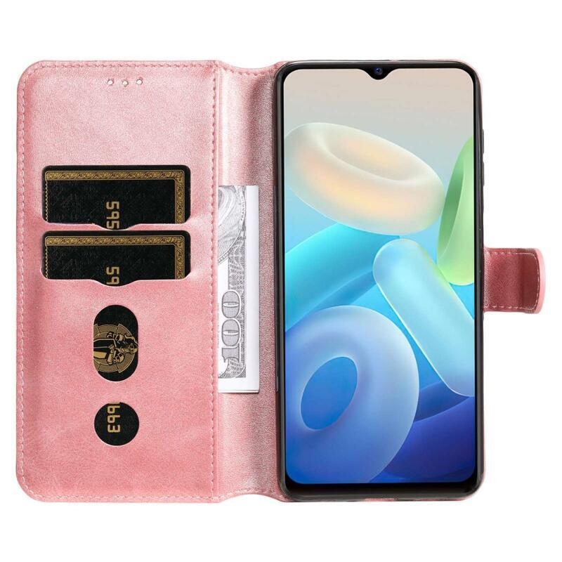 Tárca pénztárca tok Vivo Y55 5G - rózsa arany
