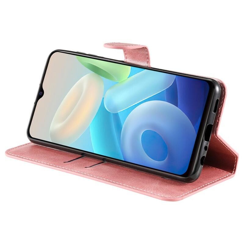 Tárca pénztárca tok Vivo Y55 5G - rózsa arany
