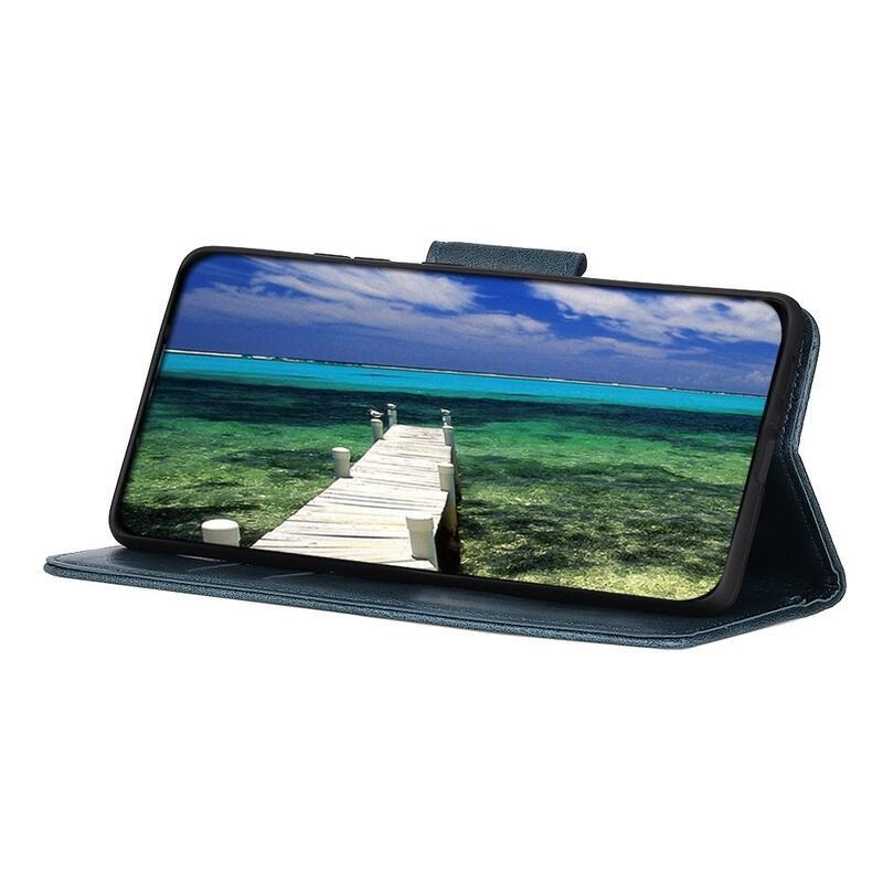 Tárca PU bőr pénztárca tok Oppo Reno 5 Z 5G - kék