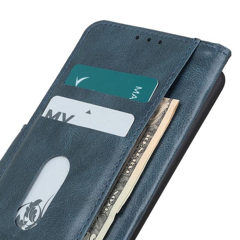 Tárca PU bőr pénztárca tok Oppo Reno 5 Z 5G - kék
