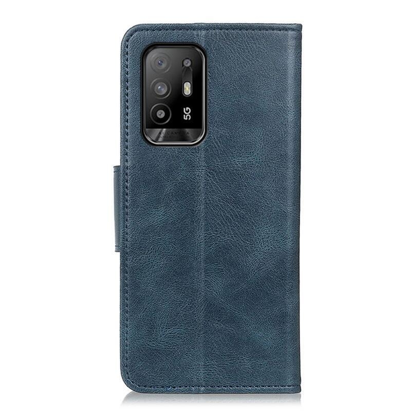 Tárca PU bőr pénztárca tok Oppo Reno 5 Z 5G - kék