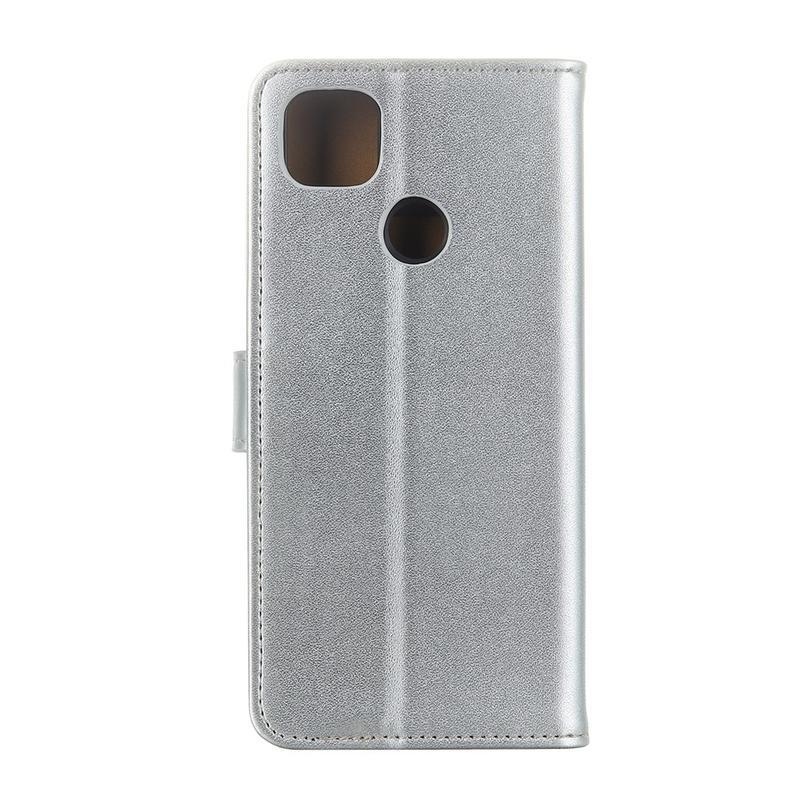 Tárca PU bőr pénztárca tok Xiaomi Redmi 9C - ezüst