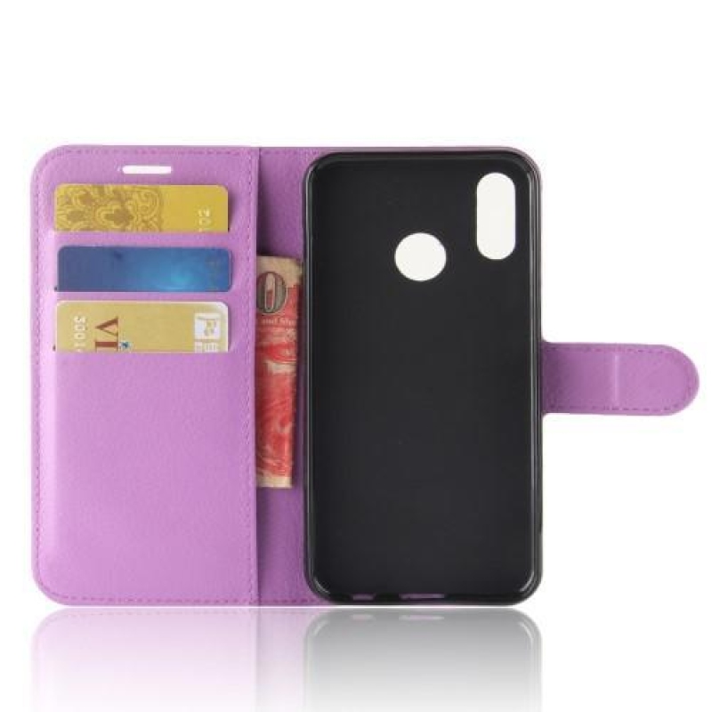 Tárca PU bőr tok Huawei P20 Lite-hoz - lila