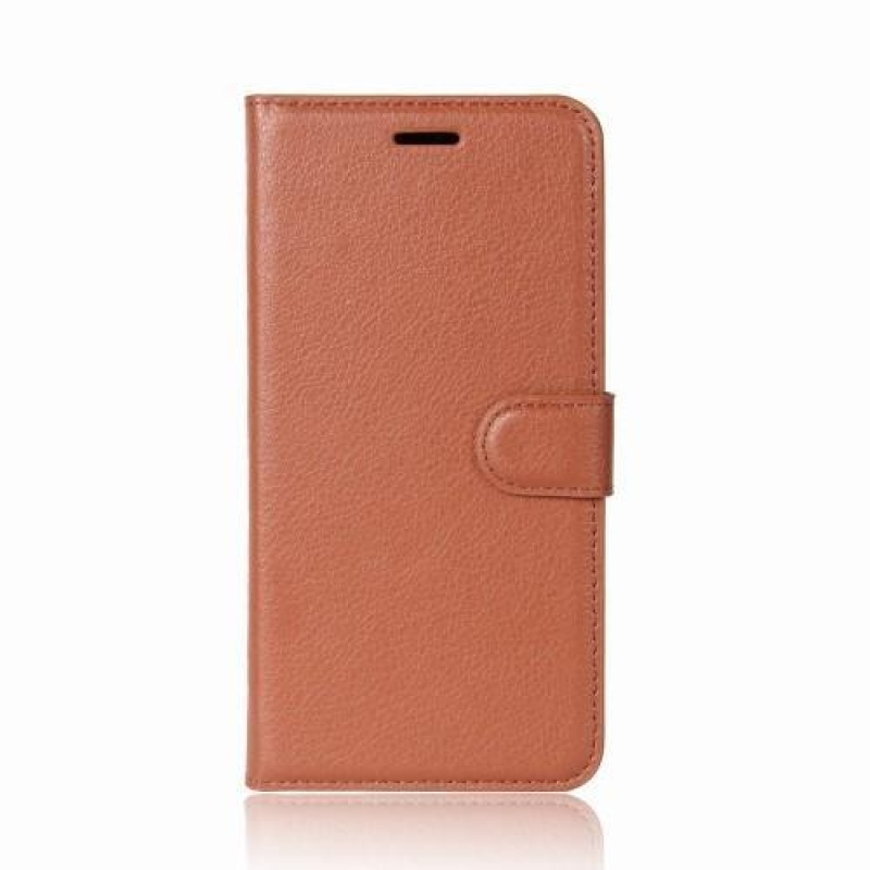 Tárca PU bőr tok Huawei P20 Lite-hoz - barna