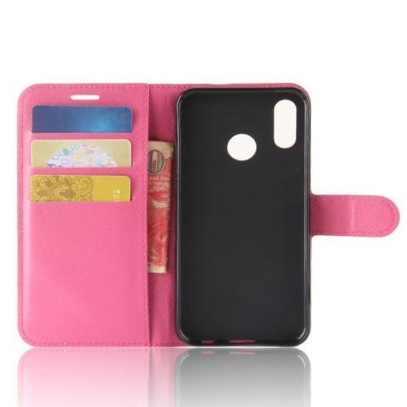 Tárca PU bőr tok Huawei P20 Lite-hoz - rózsaszínű