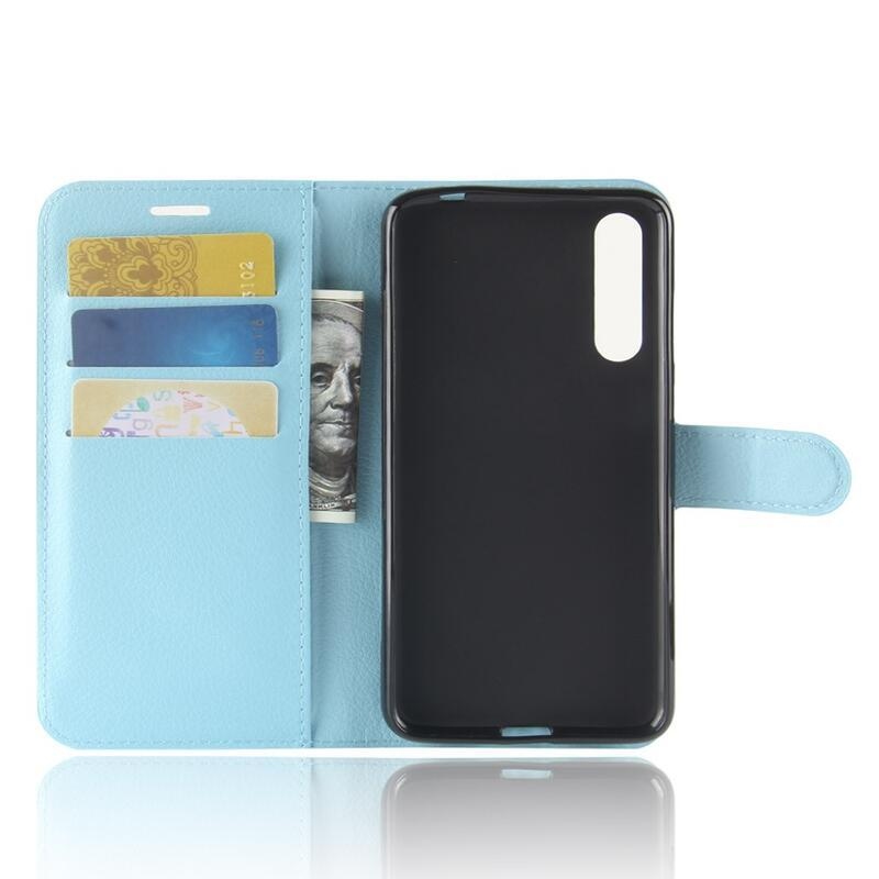 Tárca PU bőr tok Huawei P20 Pro-hoz - kék